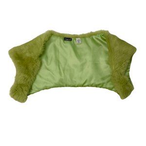 Vintage Green Fur Cape Stole Rabbit